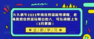 久久疯牛2023年纯自然流起号课程,老杨是把自然流玩明白的人,可以闭眼上车(3月更新)-第一资源网