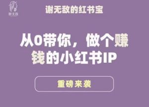 谢无敌·小红书运营大宝典,从0带你做个赚钱的小红书IP-第一资源网