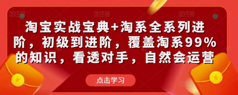 淘宝实战宝典+淘系全系列进阶，初级到进阶，覆盖淘系99%的知识，看透对手，自然会运营-第一资源网