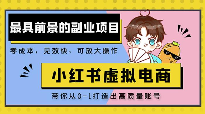 小红书蓝海大市场虚拟电商项目，手把手带你打造出日赚2000+高质量红薯账号-第一资源网