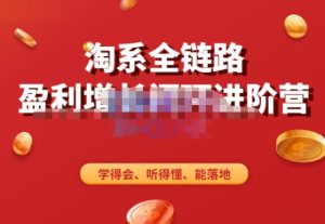 淘系全链路盈利增长闭环进阶营,融合全店动销,学得会、听得懂、能落地!-第一资源网