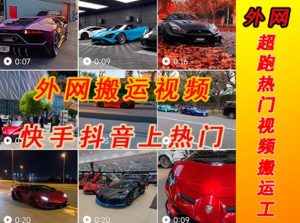 外面收费398元外网超跑豪车汽车视频搬运至快手抖音上热门项目,只需一步手机就可以操作-第一资源网