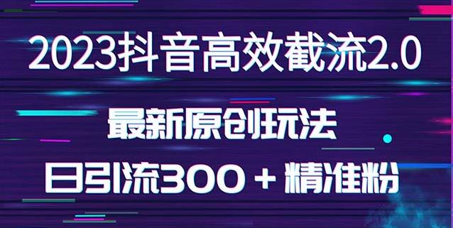 日引300＋创业粉，独家抖音高效截流2.0玩法（价值1280）-第一资源网