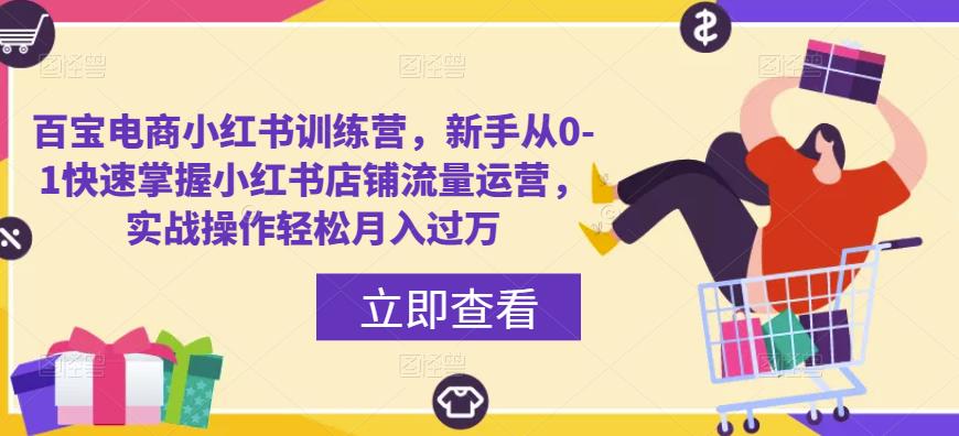 百宝电商小红书训练营，新手从0-1快速掌握小红书店铺流量运营，实战操作轻松月入过万-第一资源网