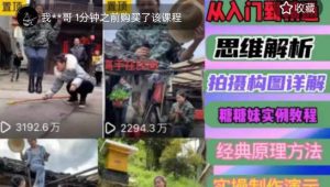 东方糖糖妹抖音短视频全套实战课思维+拍摄+剪辑+运营,从入门到精通-第一资源网