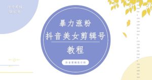 抖音快手暴力涨粉美女混剪视频教程,百分百过原创图片教程!附带违规申诉方法-第一资源网