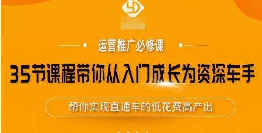 35节课程带你从入门成长为资深车手，让系统学习直通车成为可能，帮你实现直通车的低花费高产出-第一资源网