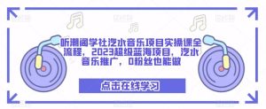 听潮阁学社汽水音乐项目实操课全流程,2023超级蓝海项目,汽水音乐推广,0粉丝也能做-第一资源网