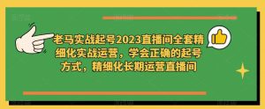 老马实战起号2023直播间全套精细化实战运营,学会正确的起号方式,精细化长期运营直播间-第一资源网