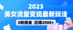 2023美女流量变现最新玩法,0粉撸金,日赚2000+,实测日引流300+-第一资源网