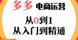 嗝姐小乔·23年系列课:多多运营从0到1,掌握电商运营技巧,学会合理运营链接,活动、推广等流程-第一资源网