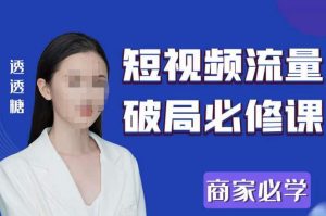 2023最新透糖短视频流量破局必修课——商家必学-第一资源网