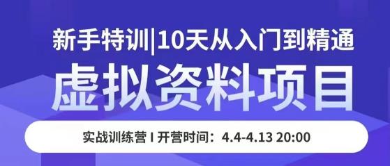 虚拟资料项目新手特训，10天从入门到精通，保姆级实操教学-第一资源网