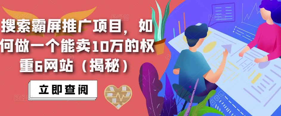 搜索霸屏推广项目，如何做一个能卖10万的权重6网站（揭秘）-第一资源网