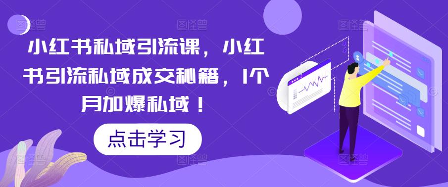 小红书私域引流课，小红书引流私域成交秘籍，1个月加爆私域！-第一资源网