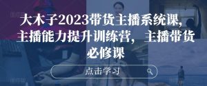 大木子2023带货主播系统课,主播能力提升训练营,主播带货必修课-第一资源网