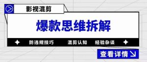 影视混剪爆款思维拆解,从混剪认知到0粉丝小号案例,讲防违规技巧,混剪遇到的问题如何解决等-第一资源网