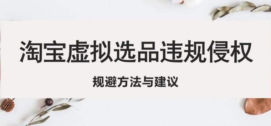 淘宝虚拟违规侵权规避方法与建议，6个部分详细讲解，做虚拟资源必看-第一资源网