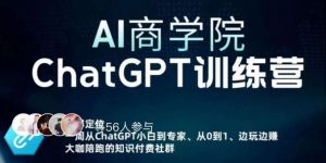 AI商学院·ChatGPT训练营,从0-1从小白到专家,边玩边赚,保姆级课程(视频+文档)-第一资源网