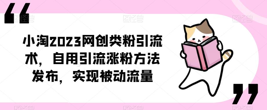 ​小淘2023网创类粉引流术，自用引流涨粉方法发布，实现被动流量-第一资源网