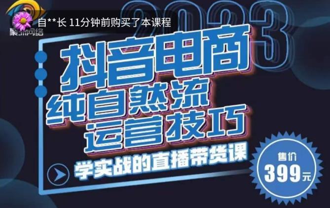 李扭扭·2023自然流运营技巧，纯自然流不亏品起盘直播间，实战直播带货课（视频课+话术文档）-第一资源网