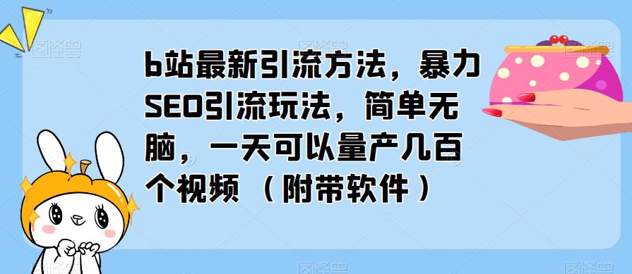 b站最新引流方法，暴力SEO引流玩法，简单无脑，一天可以量产几百个视频（附带软件）-第一资源网