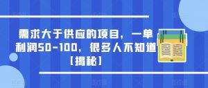 需求大于供应的项目，一单利润50-100，很多人不知道【揭秘】-第一资源网