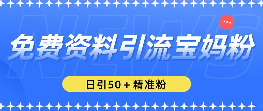 免费资料引流宝妈粉，日引50+精准粉【揭秘】-第一资源网