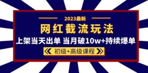 2023网红·同款截流玩法【初级+高级课程】上架当天出单当月破10w+持续爆单-第一资源网
