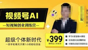视频号AI短视频创业训练营，超级个体新时代，一部手机每天只需1小时轻松创业-第一资源网