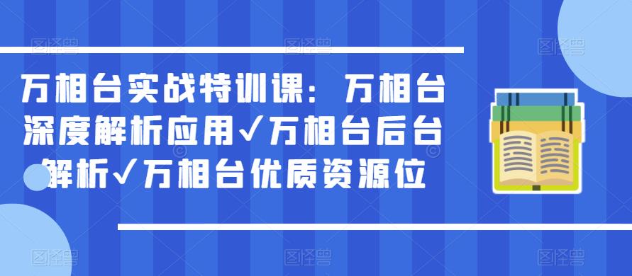 万相台实战特训课：万相台深度解析应用✔万相台后台解析✔万相台优质资源位-第一资源网