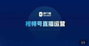 那个腾·视频号直播运营,视频号直播推流逻辑/流量渠道解析/直播起号攻略/直播实操技巧-第一资源网