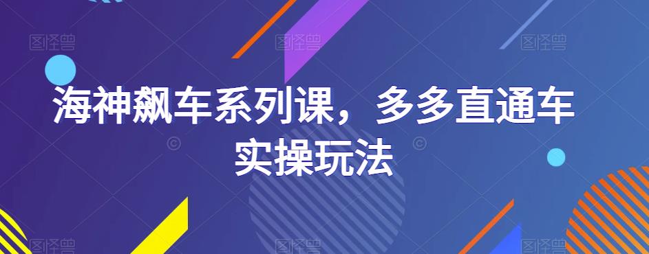 海神飙车系列课，多多直通车实操玩法-第一资源网