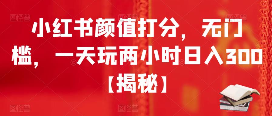 小红书颜值打分，无门槛，一天玩两小时日入300+【揭秘】-第一资源网
