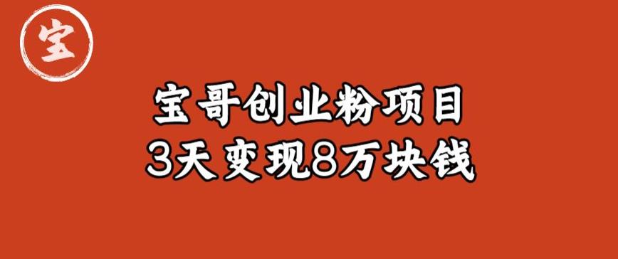 宝哥IP图文创业粉引流项目实战分享：单个账号3天涨粉1万，变现8万块钱（图文教程）【揭秘】-第一资源网
