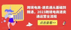 跨境电商-速卖通从基础到精通,2023跨境电商速卖通运营全流程-第一资源网