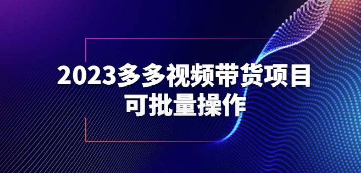 2023多多视频带货项目，可批量操作【保姆级教学】【揭秘】-第一资源网