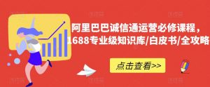 阿里巴巴诚信通运营必修课程，​1688专业级知识库/白皮书/全攻略-第一资源网
