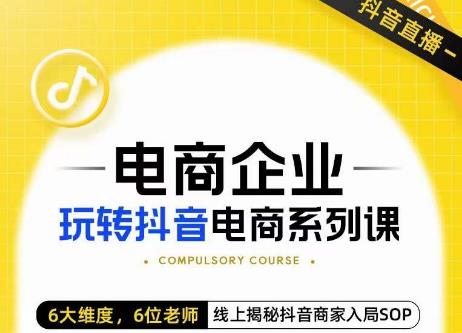 玺承·电商企业玩转抖音电商系列课，6大维度，6位老师，线上揭秘抖音商家入局SOP-第一资源网