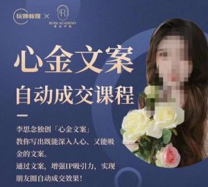 心金文案自动成交课程,教你写出既能深入人心又能吸金的文案,实现朋友圈自动成交效果-第一资源网