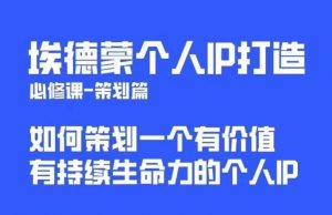 埃德蒙普通人都能起飞的个人IP策划课,如何策划一个优质个人IP-第一资源网