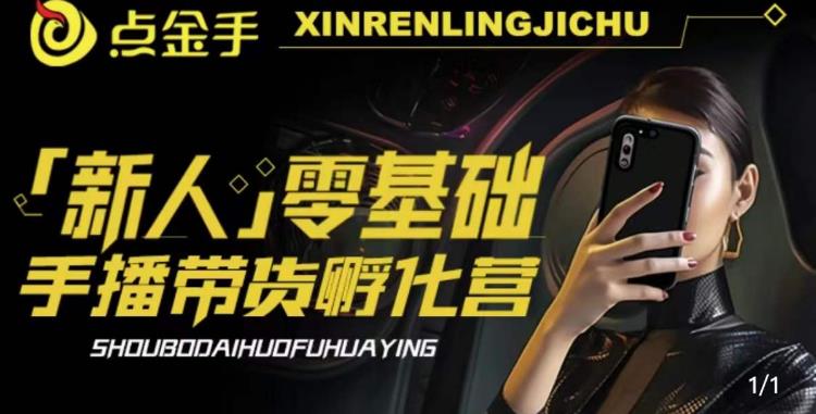 2023点金手·新人零基础手播带货孵化营：账号运营篇+主播话术篇+数据流量篇等-第一资源网