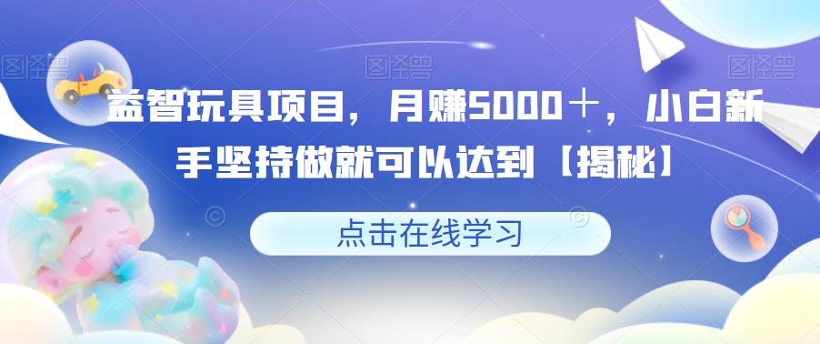 益智玩具项目，月赚5000＋，小白新手坚持做就可以达到【揭秘】-第一资源网