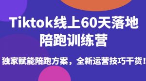 Tiktok线上60天落地陪跑训练营,独家赋能陪跑方案,全新运营技巧干货-第一资源网