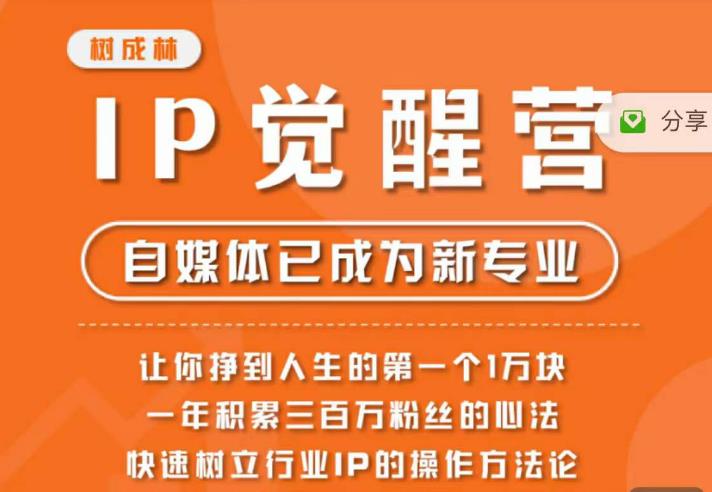 树成林·IP觉醒营，快速树立行业IP的操作方法论，让你赚到人生的第一个1万块（更新）-第一资源网