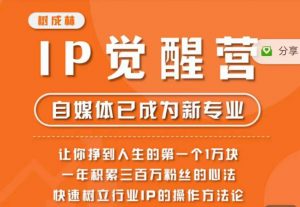 树成林·IP觉醒营，快速树立行业IP的操作方法论，让你赚到人生的第一个1万块-第一资源网