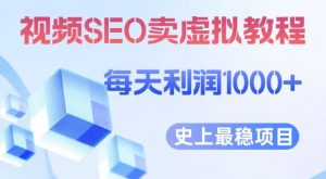 视频SEO出售虚拟产品每天稳定2-5单利润1000+史上最稳定私域变现项目【揭秘】-第一资源网