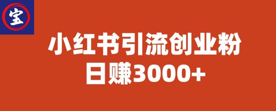 宝哥小红书引流创业粉，日赚3000+【揭秘】-第一资源网