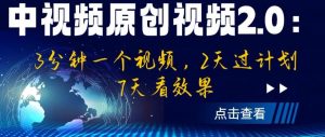 中视频原创视频2.0：3分钟一个视频，2天过计划，7天看效果【揭秘】-第一资源网