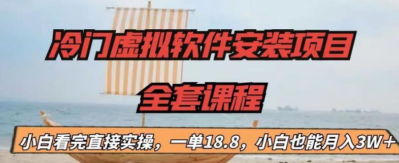 冷门虚拟软件安装项目，一单18.8，小白也能月入3W＋【揭秘】-第一资源网
